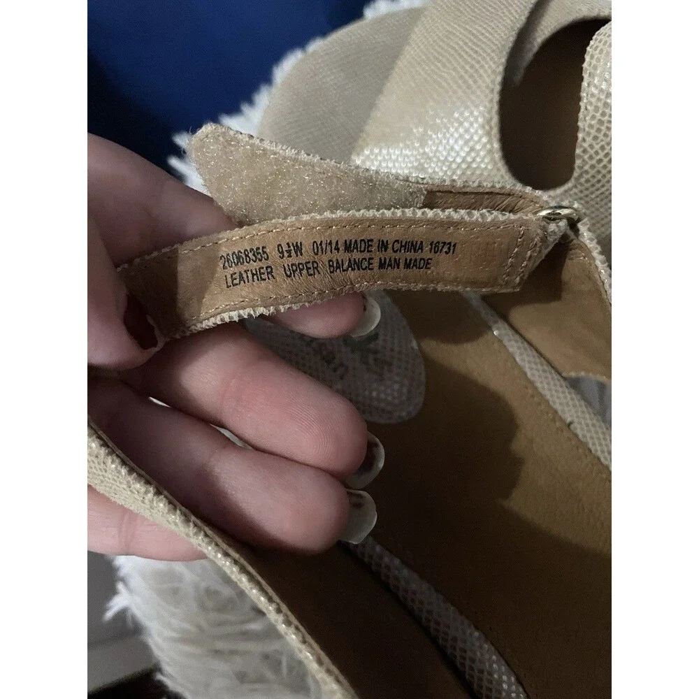 CLARKS WOMEN'S TIFFANI ALDORA NATURAL BEIGE LEA SLINGBACK SANDALS SHOES 9.5